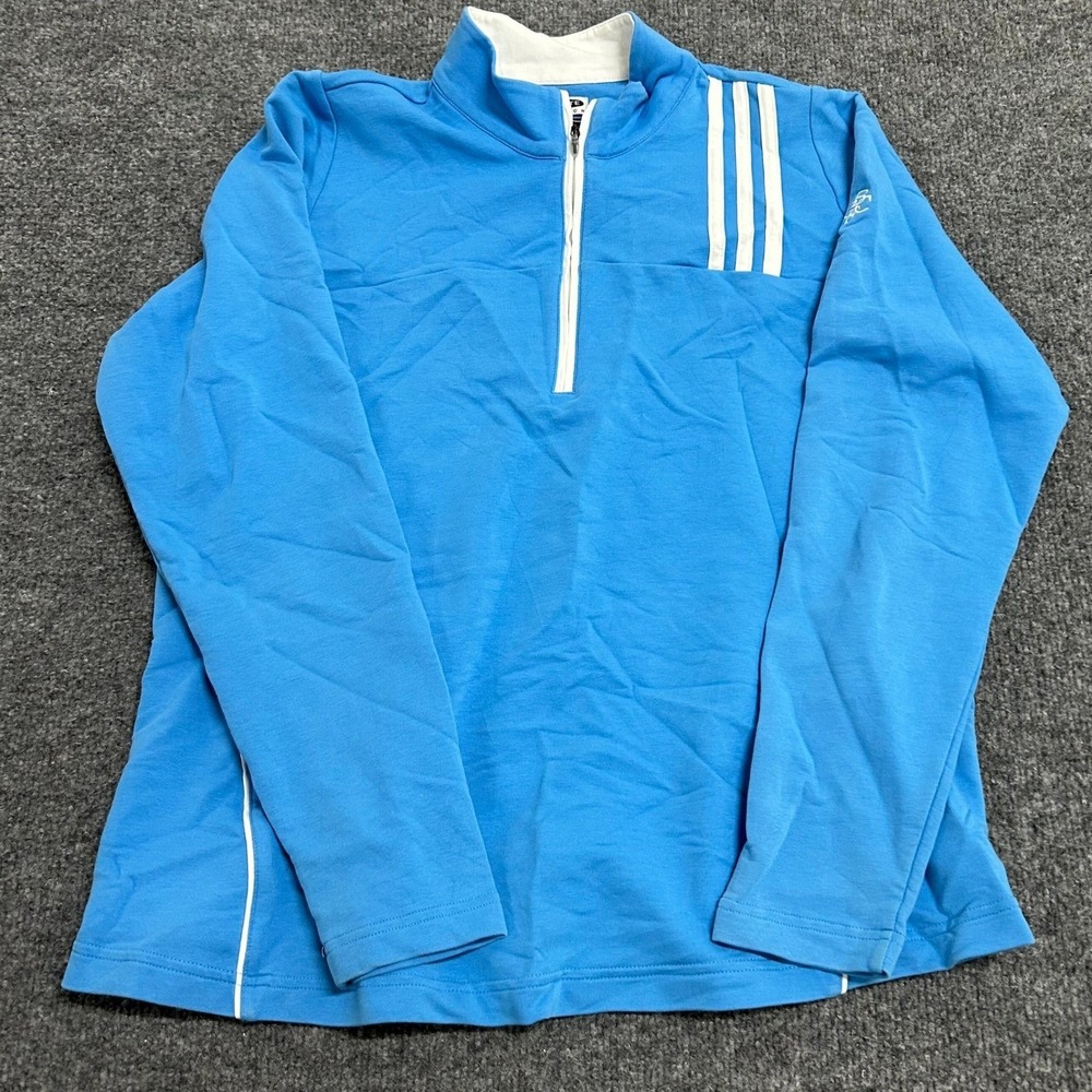 Adidas Pullover Womens Large Blue Climalite Stretch 1/4 Zip Athletic Golf Top